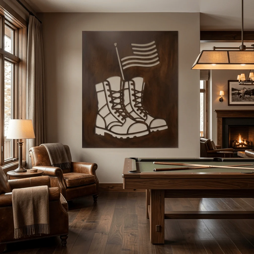The Laced Up Boots - Metal Wall Art - Umber - Image 3