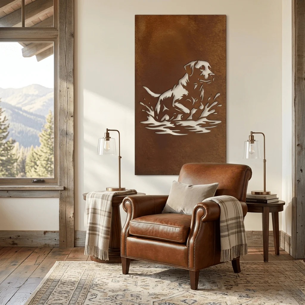 The Lake Dog - Metal Wall Art - Oxide