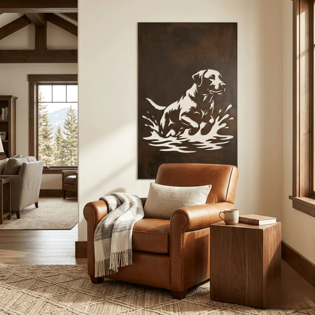 The Lake Dog - Metal Wall Art - Umber - Image 2