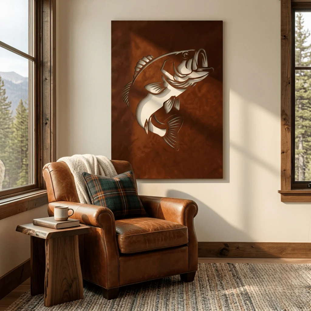 The Largemouth Bass - Metal Wall Art - Oxide - Image 2