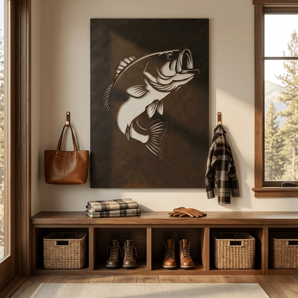 The Largemouth Bass - Metal Wall Art - Umber