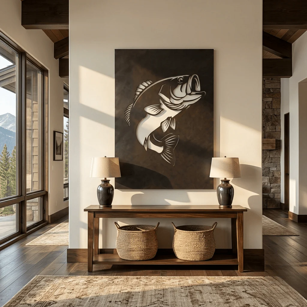 The Largemouth Bass - Metal Wall Art - Umber - Image 3