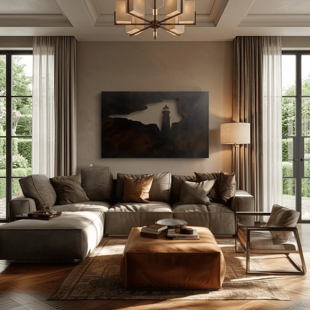 The Lighthouse - Metal Wall Art - Umber