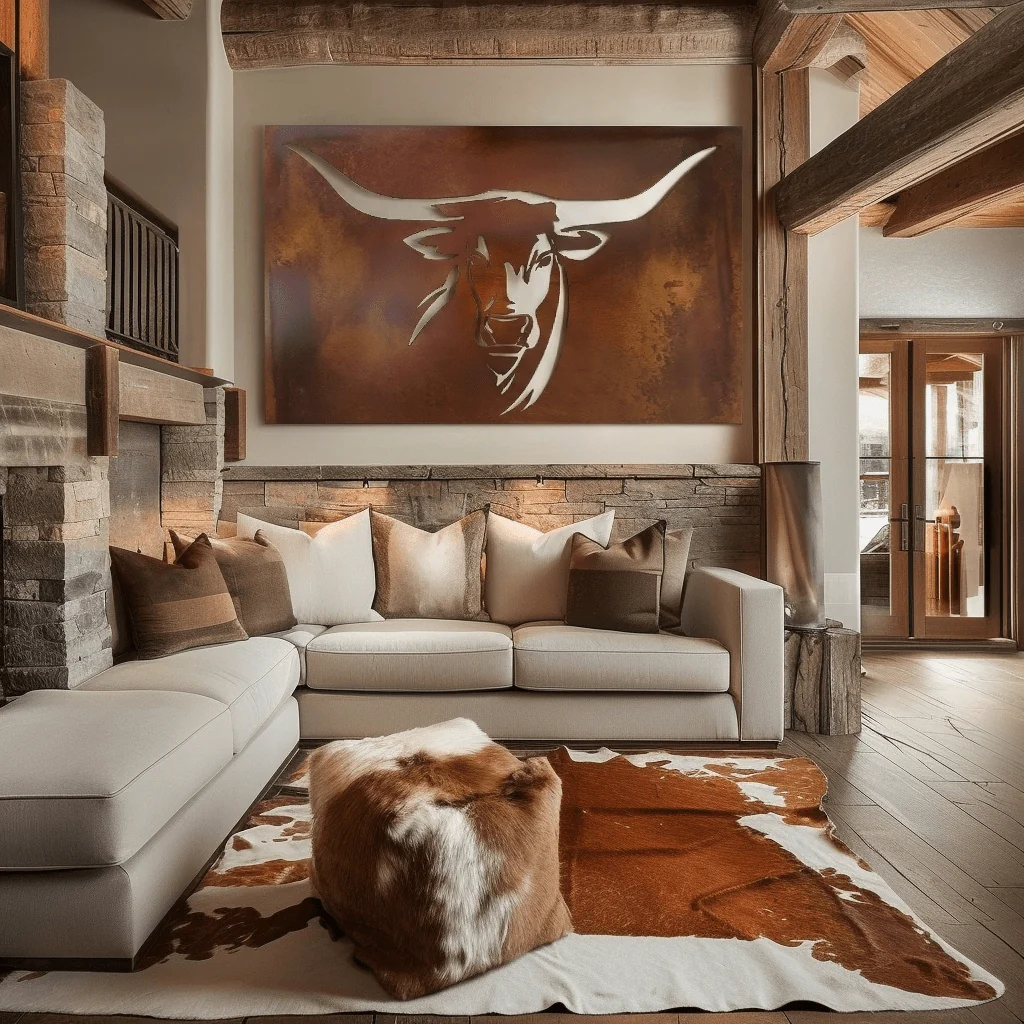 The Longhorn - Metal Wall Art - Oxide - Image 2