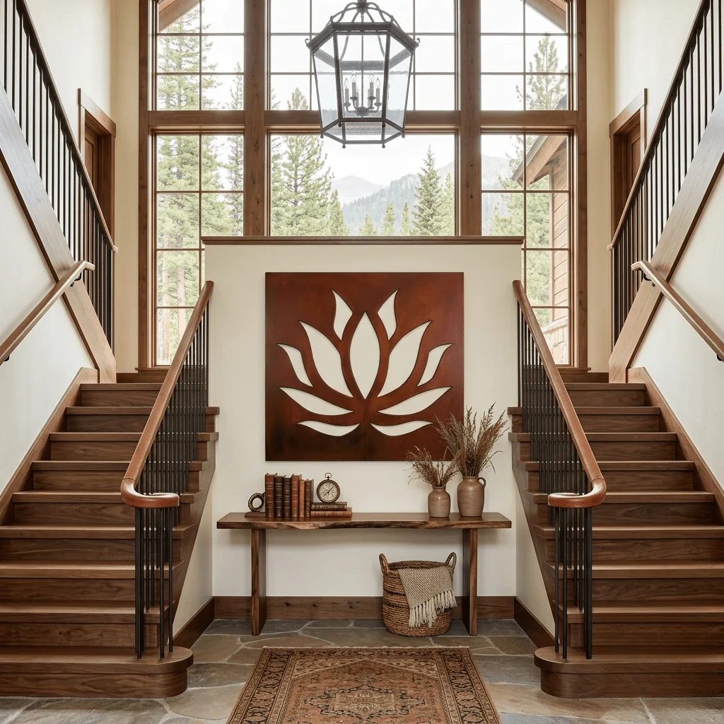 The Lotus - Metal Wall Art - Oxide - Image 3