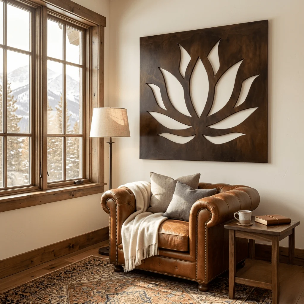 The Lotus - Metal Wall Art - Umber