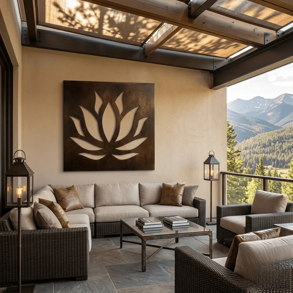 The Lotus - Metal Wall Art - Umber - Image 2