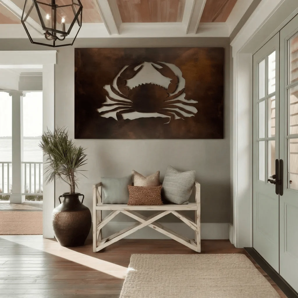 The Mud Crab - Metal Wall Art - Umber