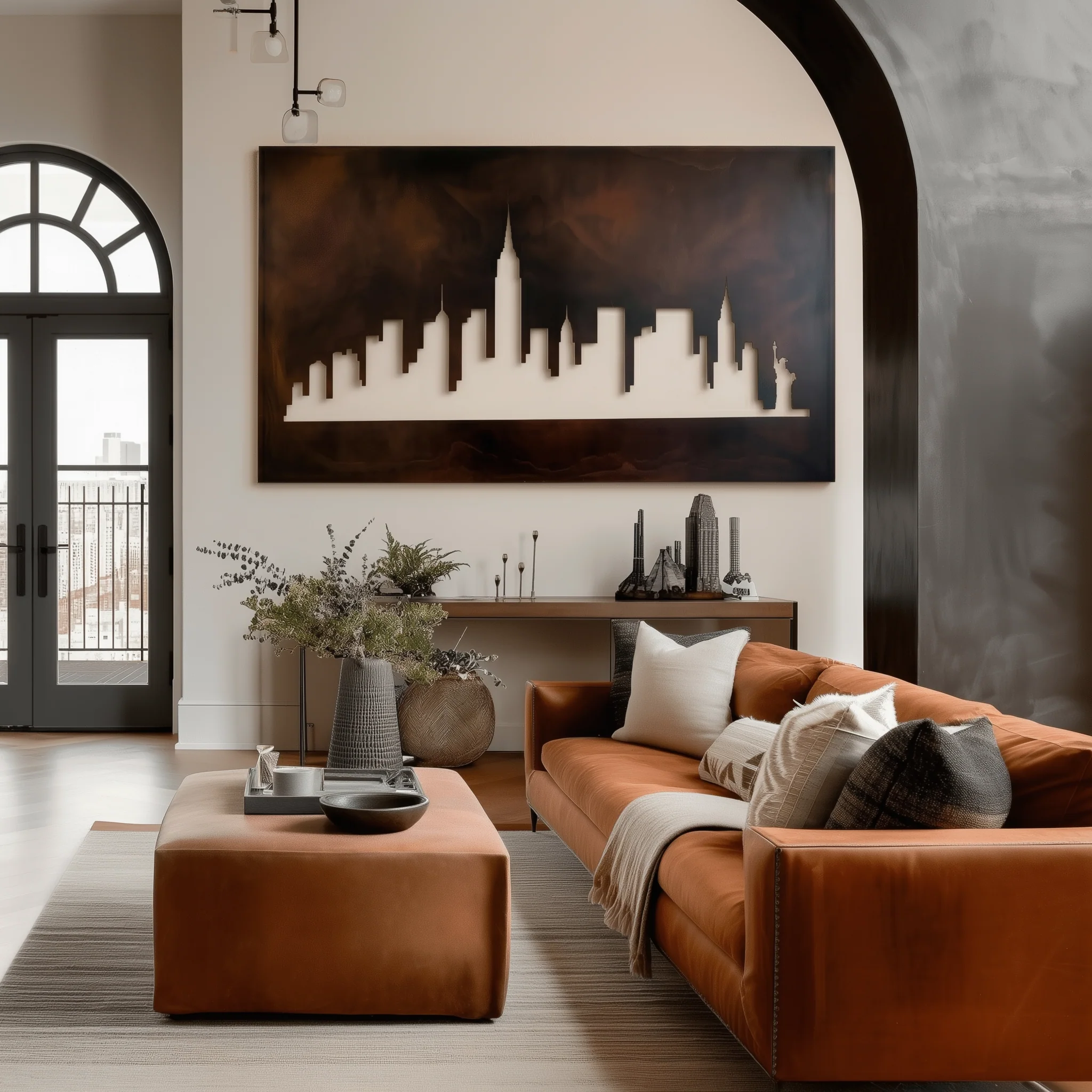 The Manhattan Skyline - Metal Wall Art - Umber - Image 3