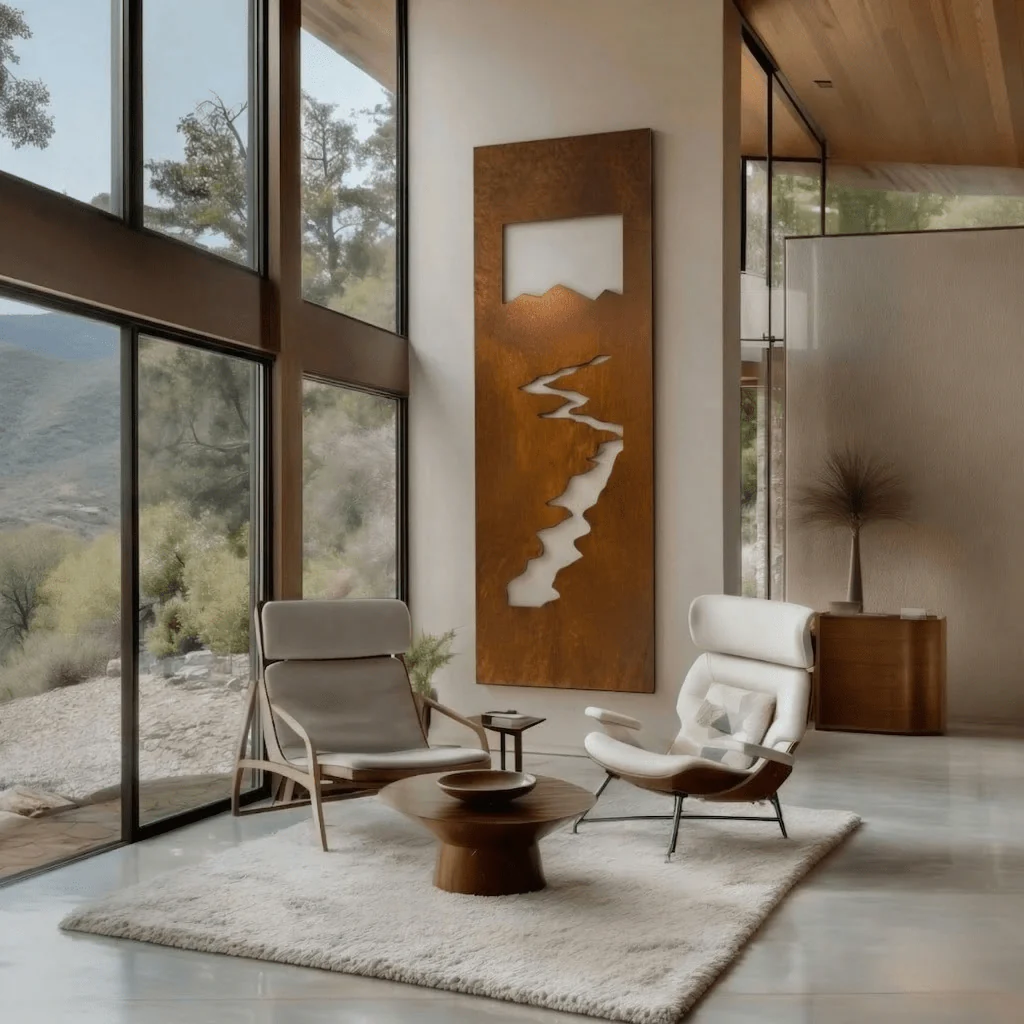 The Meander - Metal Wall Art - Oxide