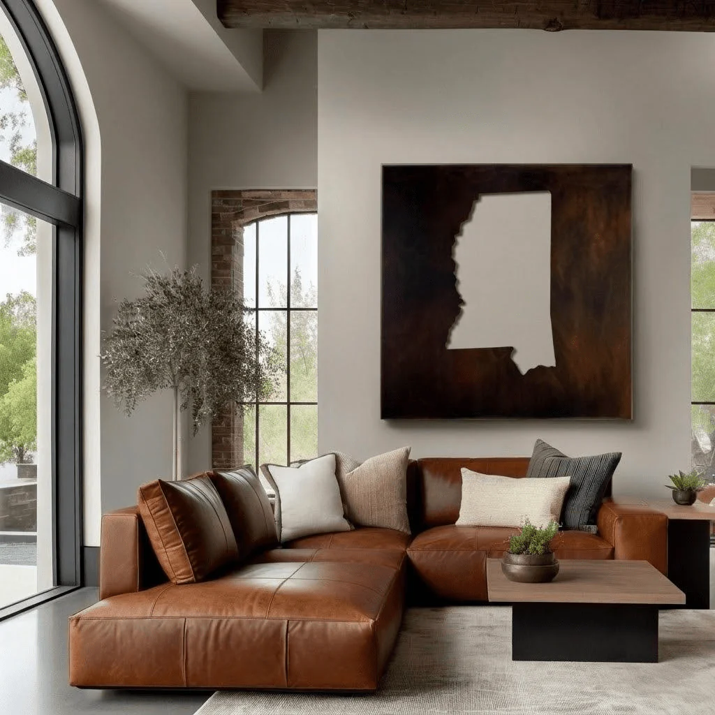 The Mississippi - Metal Wall Art - Umber