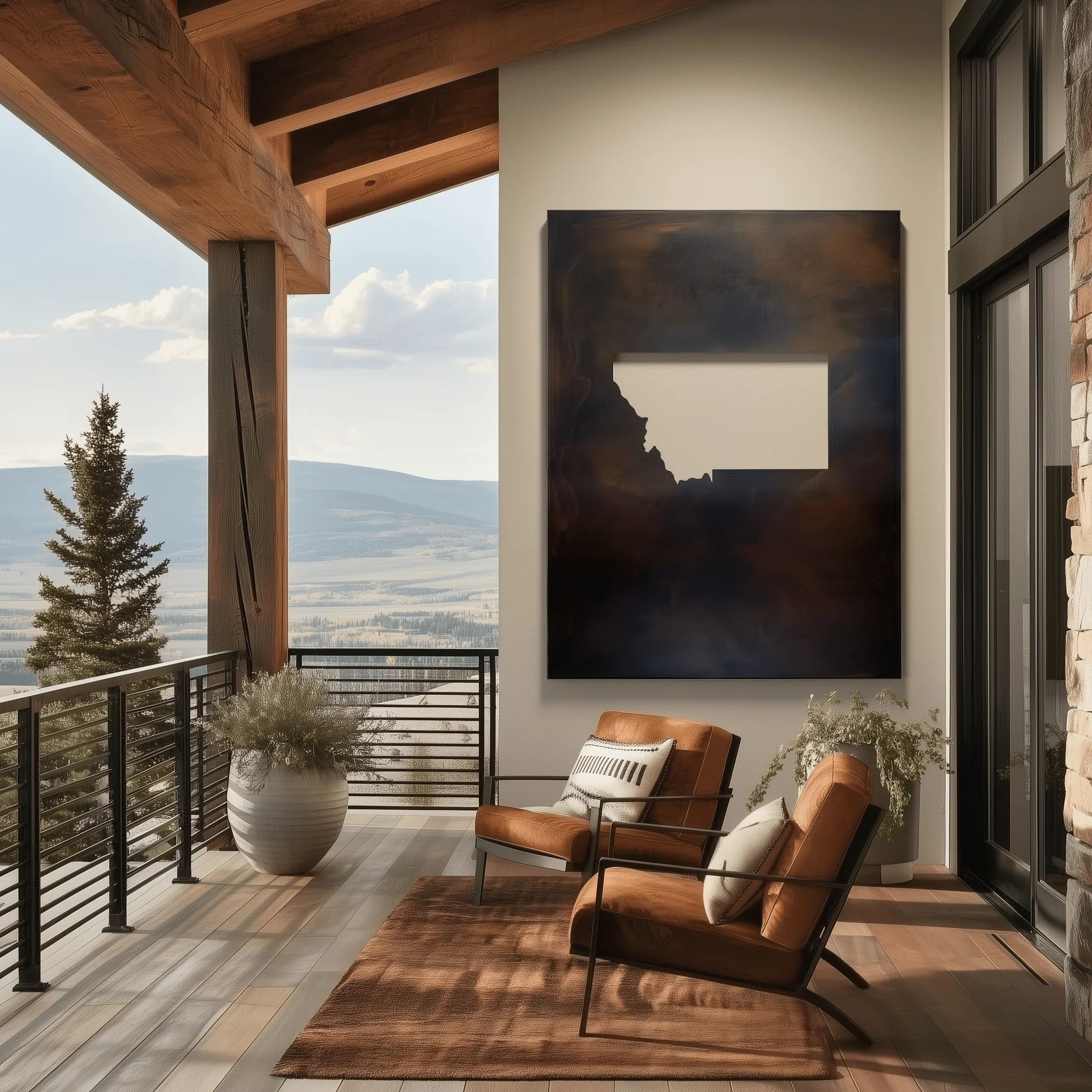 The Montana - Metal Wall Art - Umber