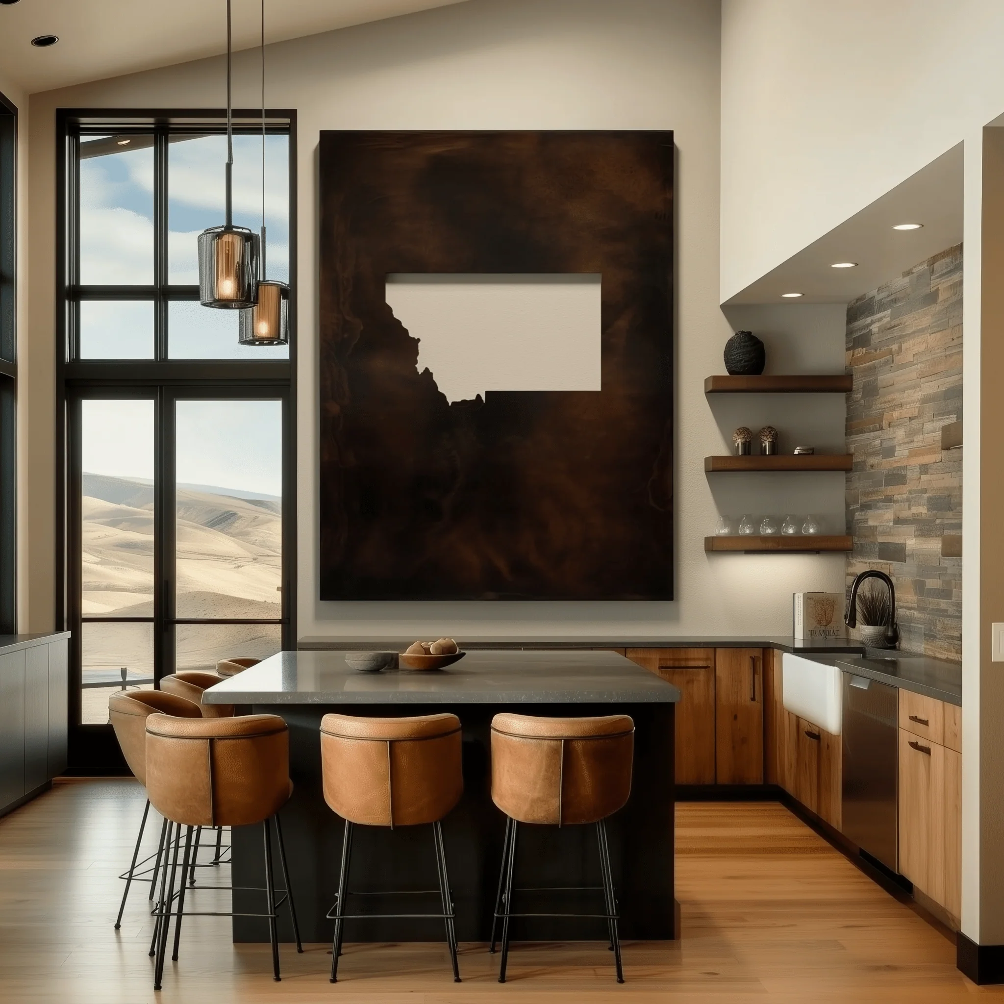 The Montana - Metal Wall Art - Umber - Image 2
