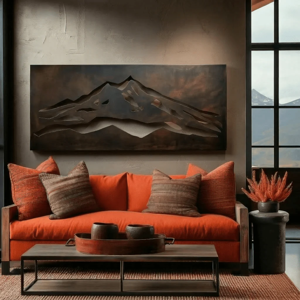The Mount Shasta - Metal Wall Art - Umber - Image 4