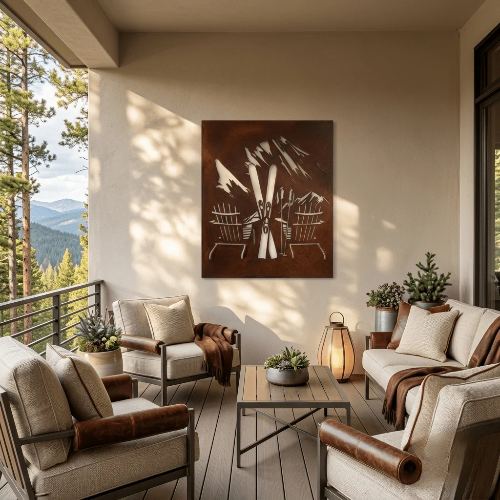 The Mountain Chairs - Metal Wall Art - Oxide