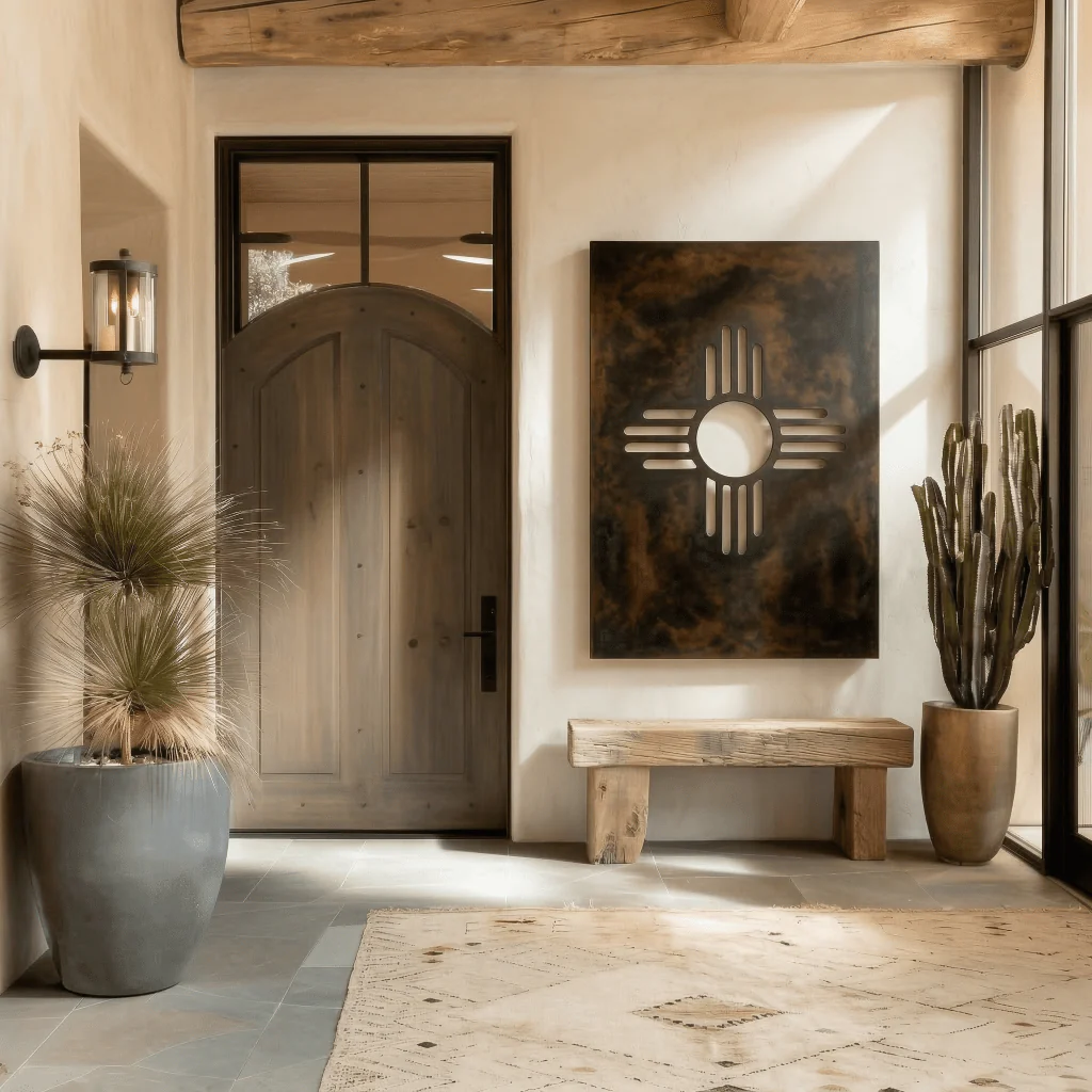The New Mexico Zia Sun - Metal Wall Art - Umber