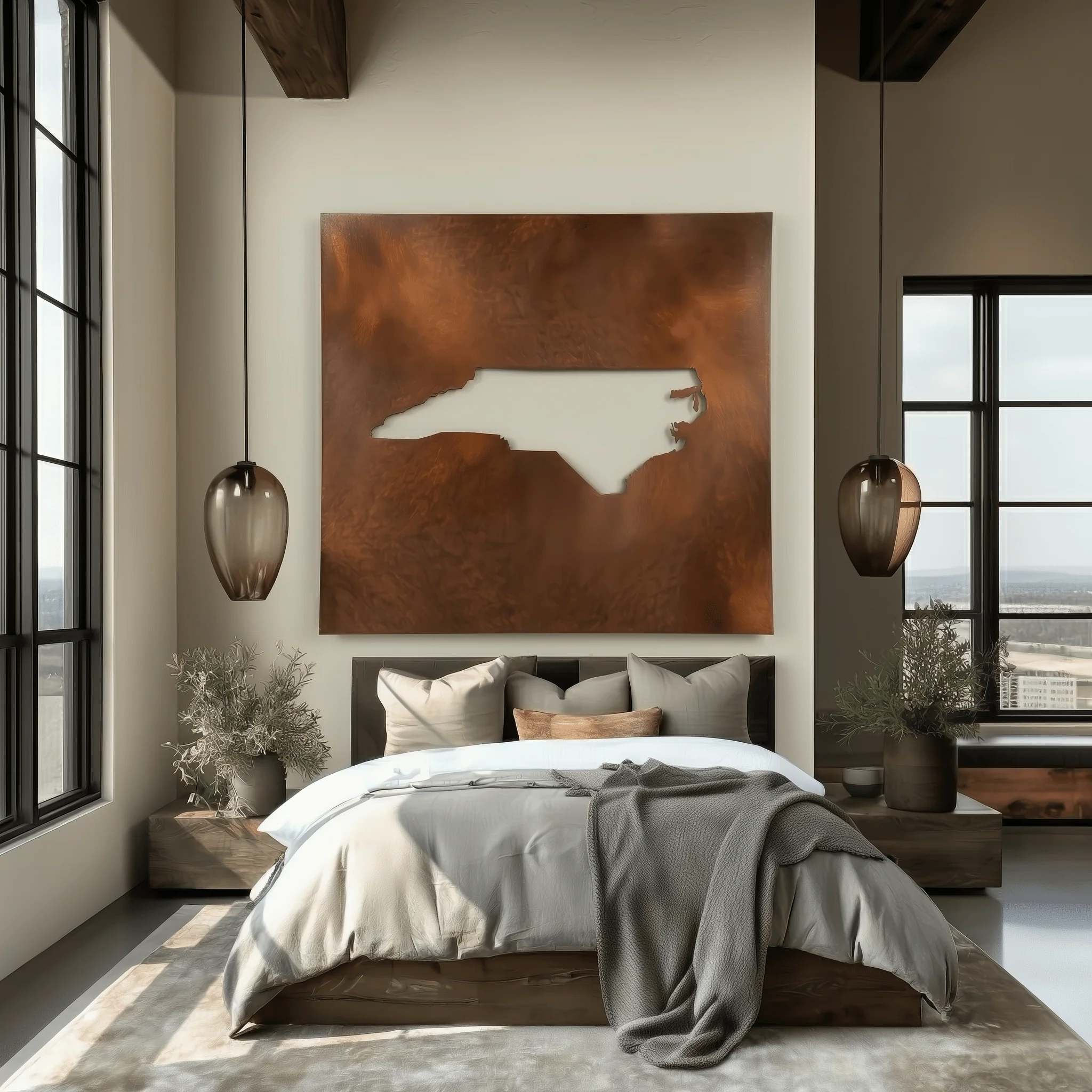 The North Carolina - Metal Wall Art - Oxide