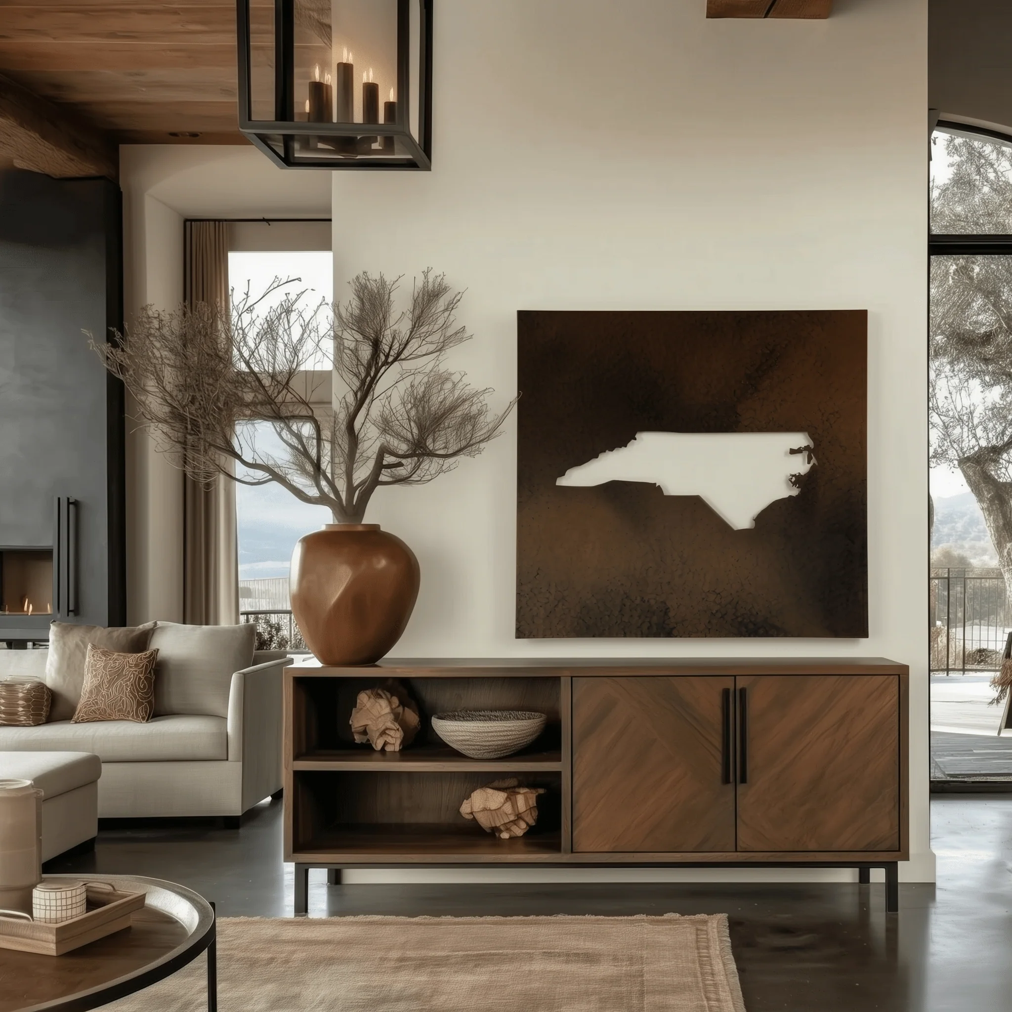 The North Carolina - Metal Wall Art - Umber