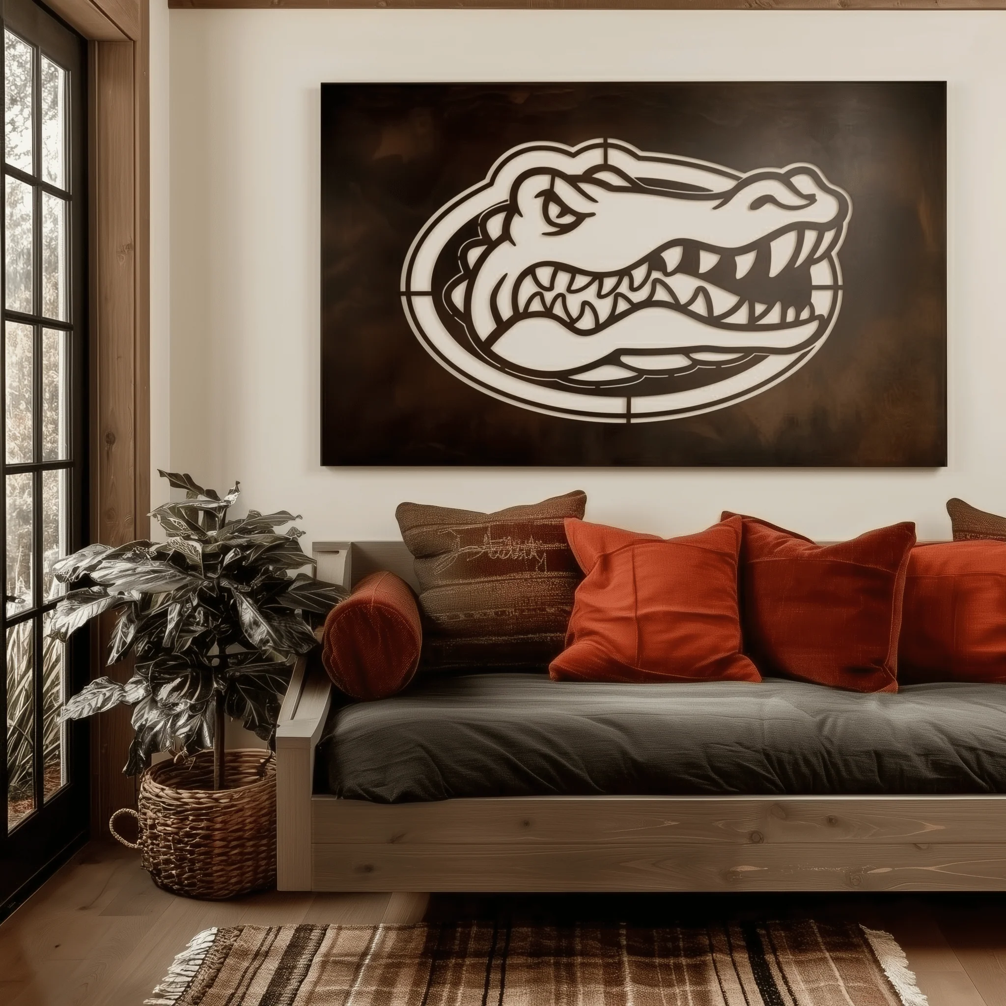 The Oval Gator - Metal Wall Art - Landscape - Umber