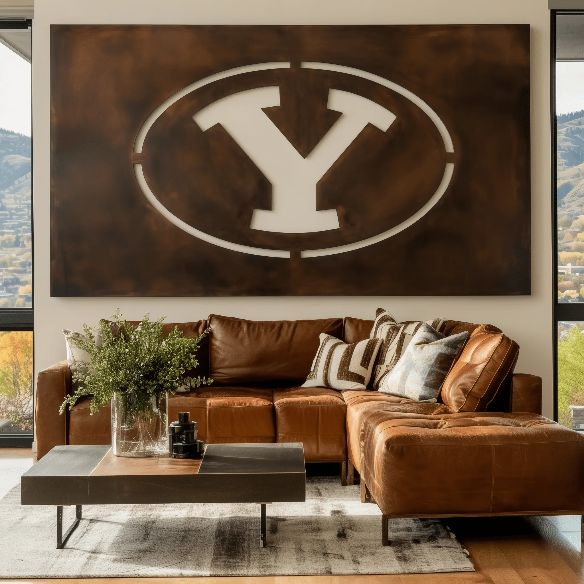 The Oval Y - Metal Wall Art - Landscape Forge - Umber