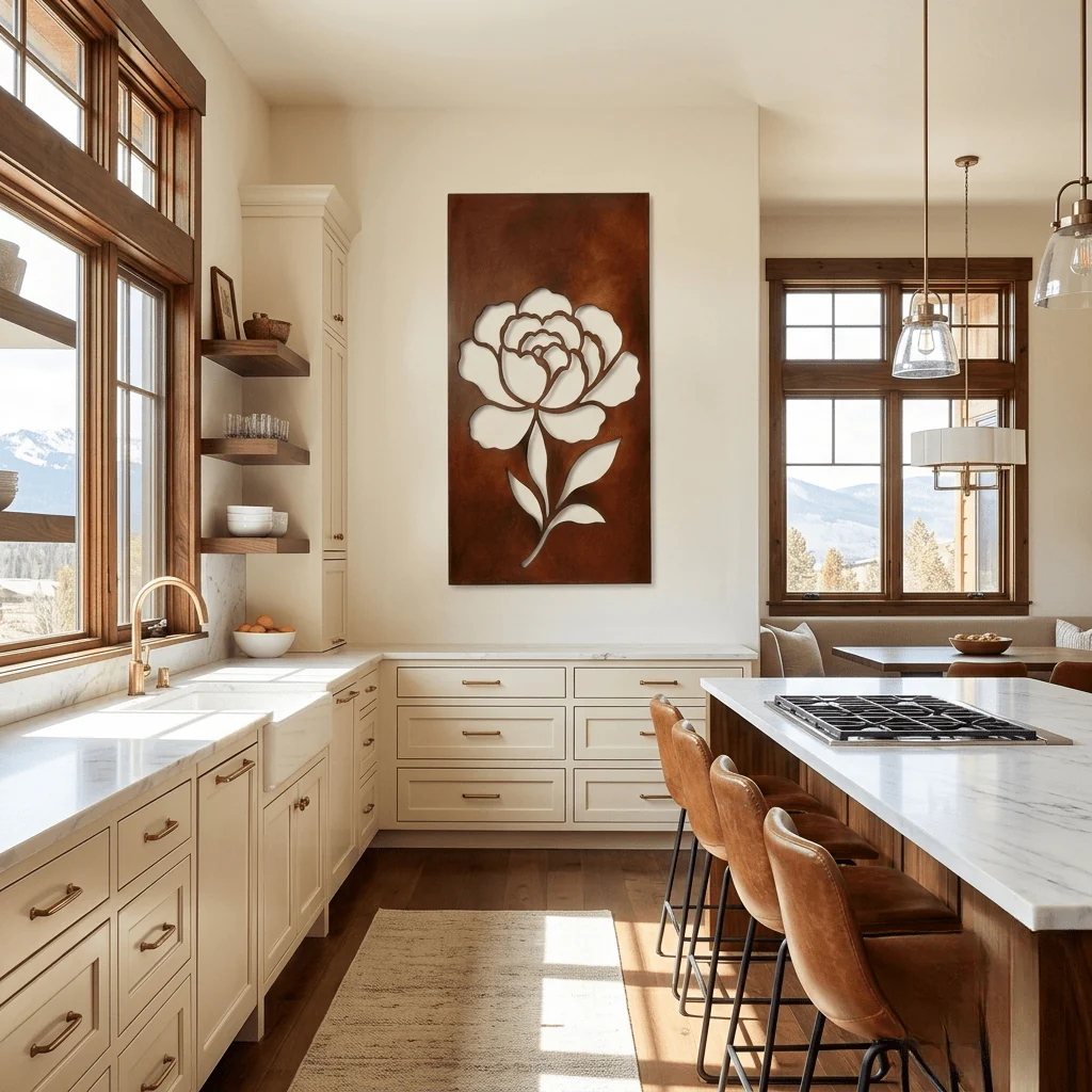 The Peony - Metal Wall Art - Oxide - Image 3