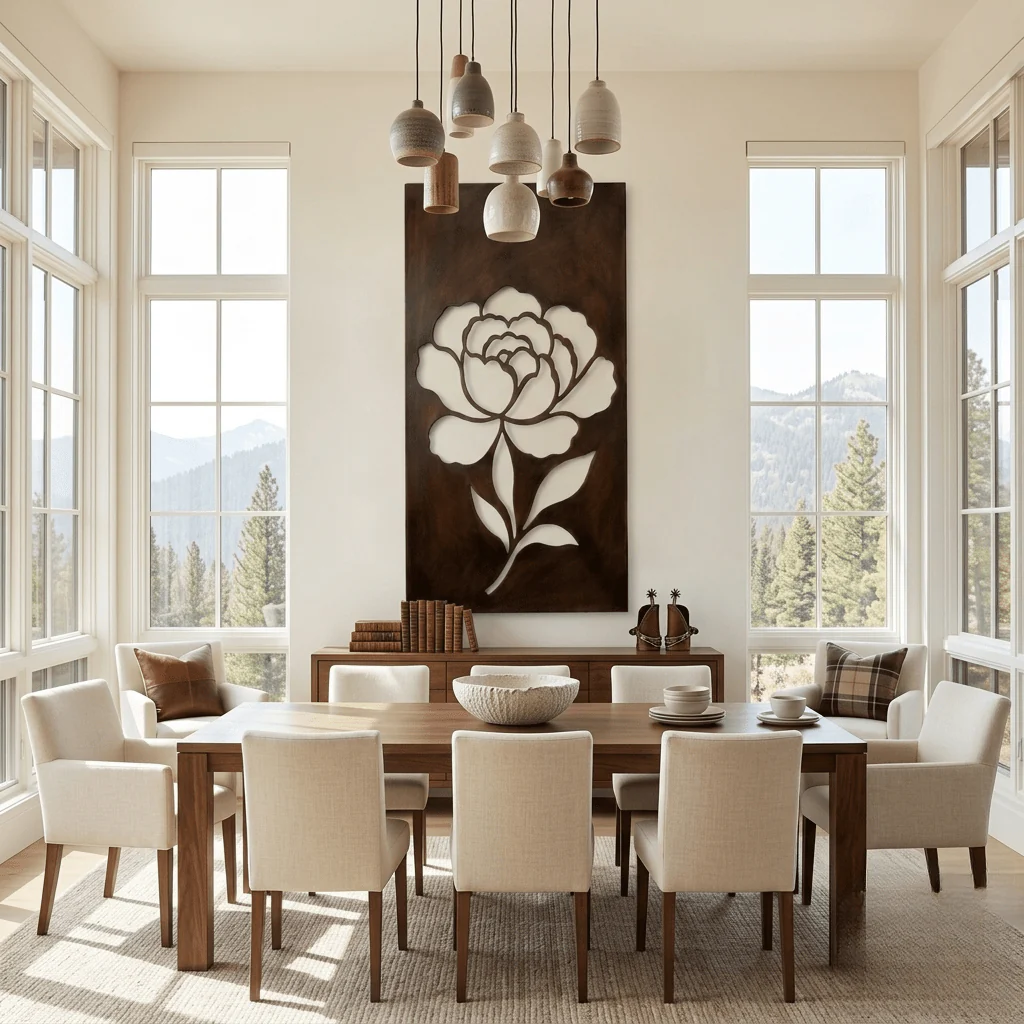 The Peony - Metal Wall Art - Umber