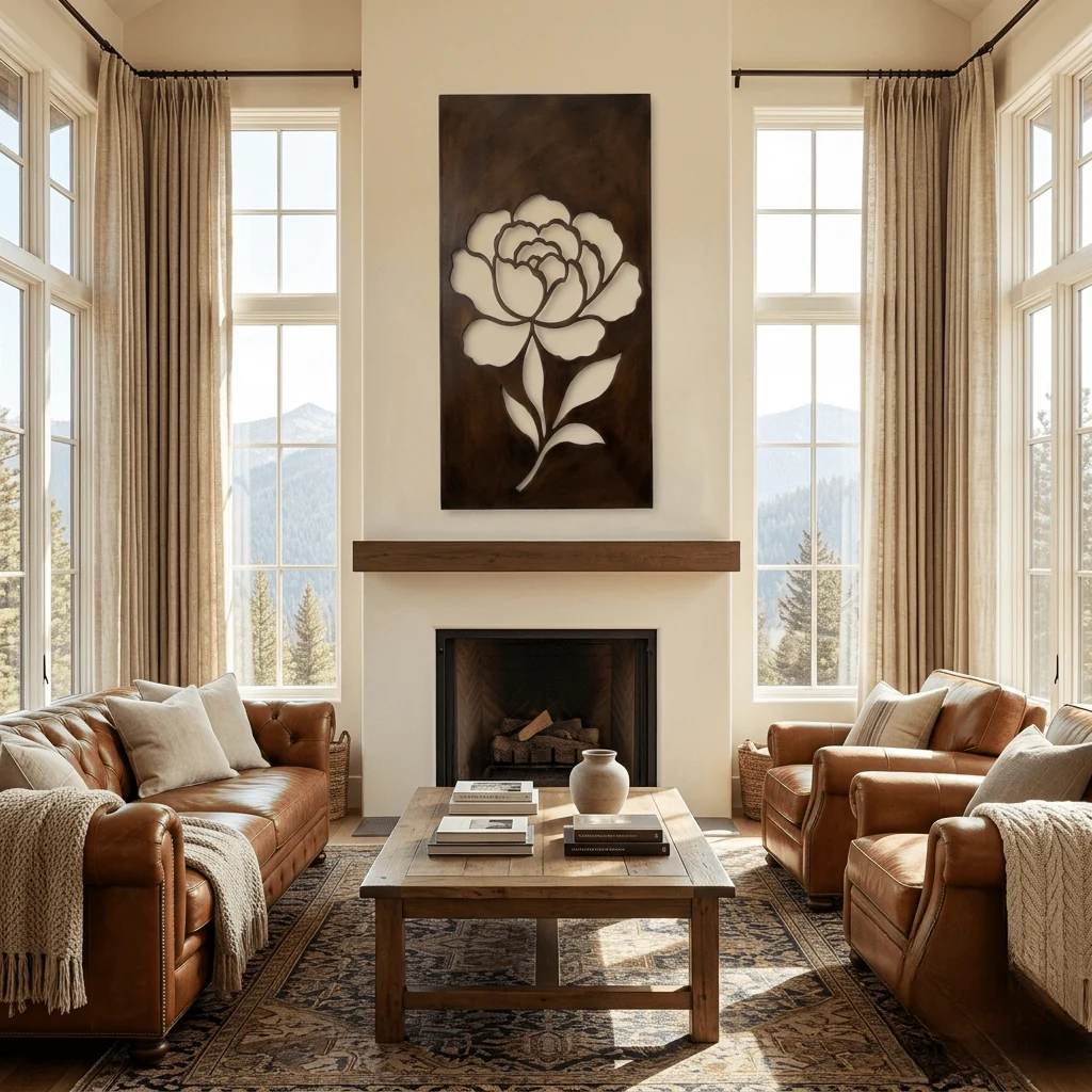 The Peony - Metal Wall Art - Umber - Image 2