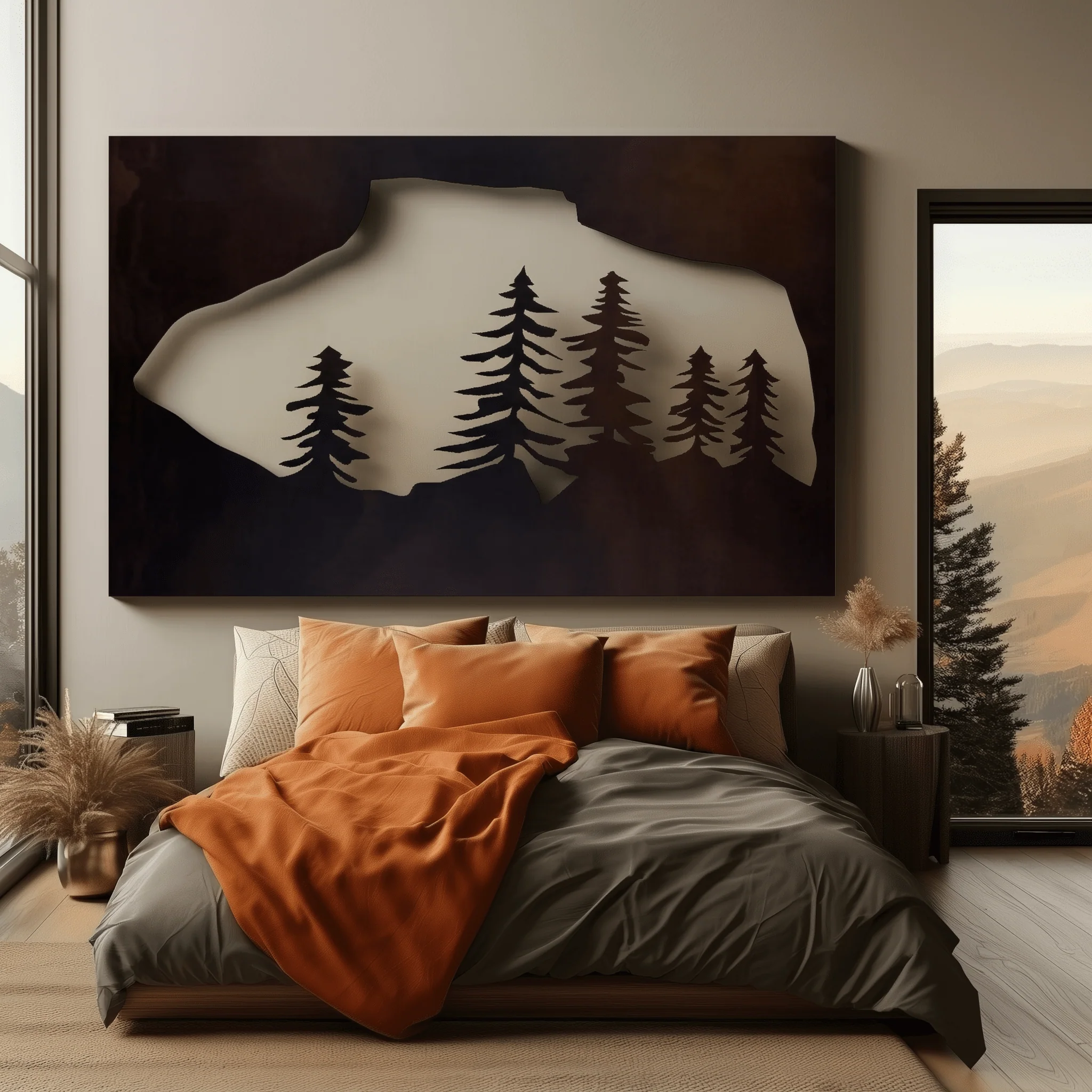 The Pilot Mountain - Metal Wall Art - Umber - Image 3