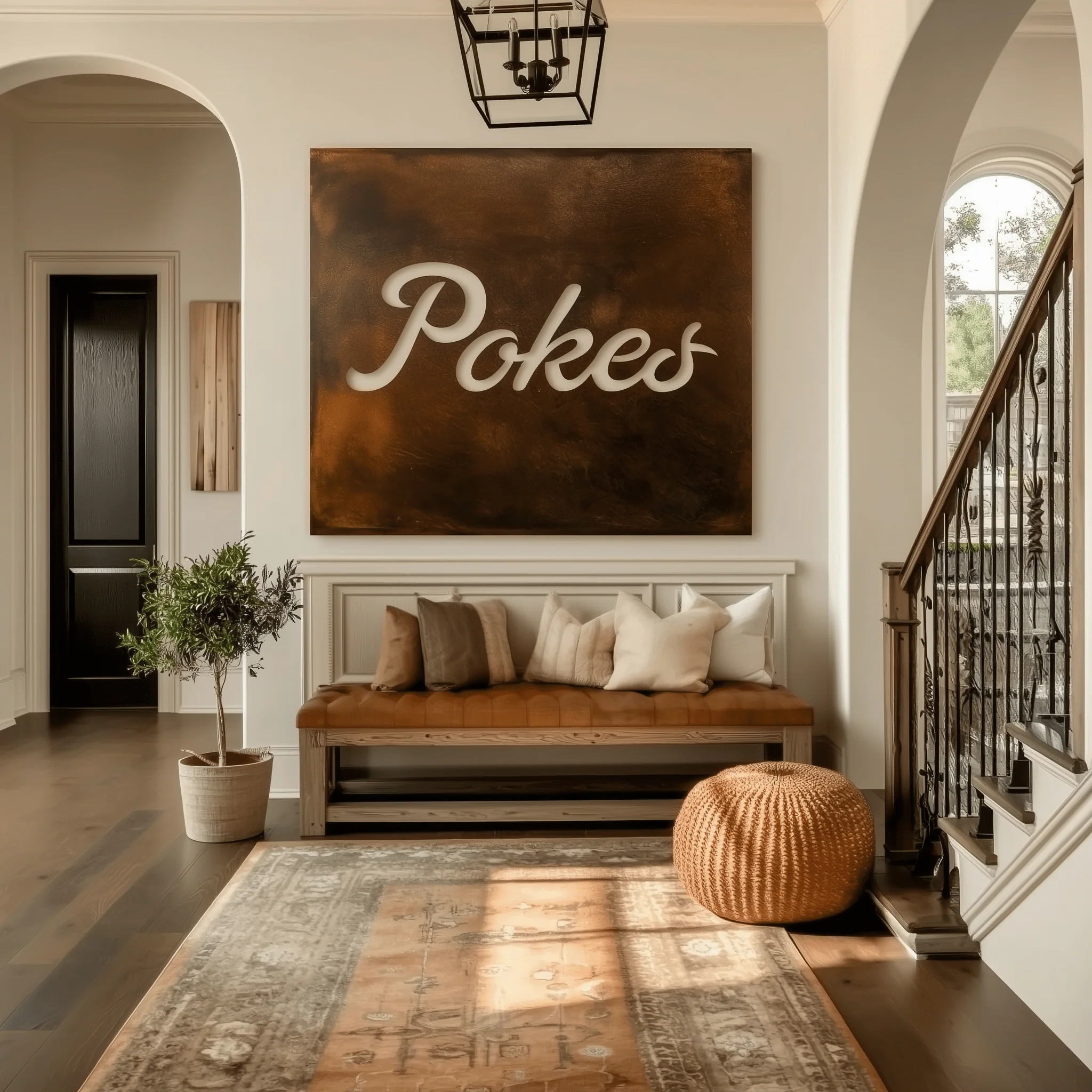 The Pokes - Metal Wall Art - Square - Umber