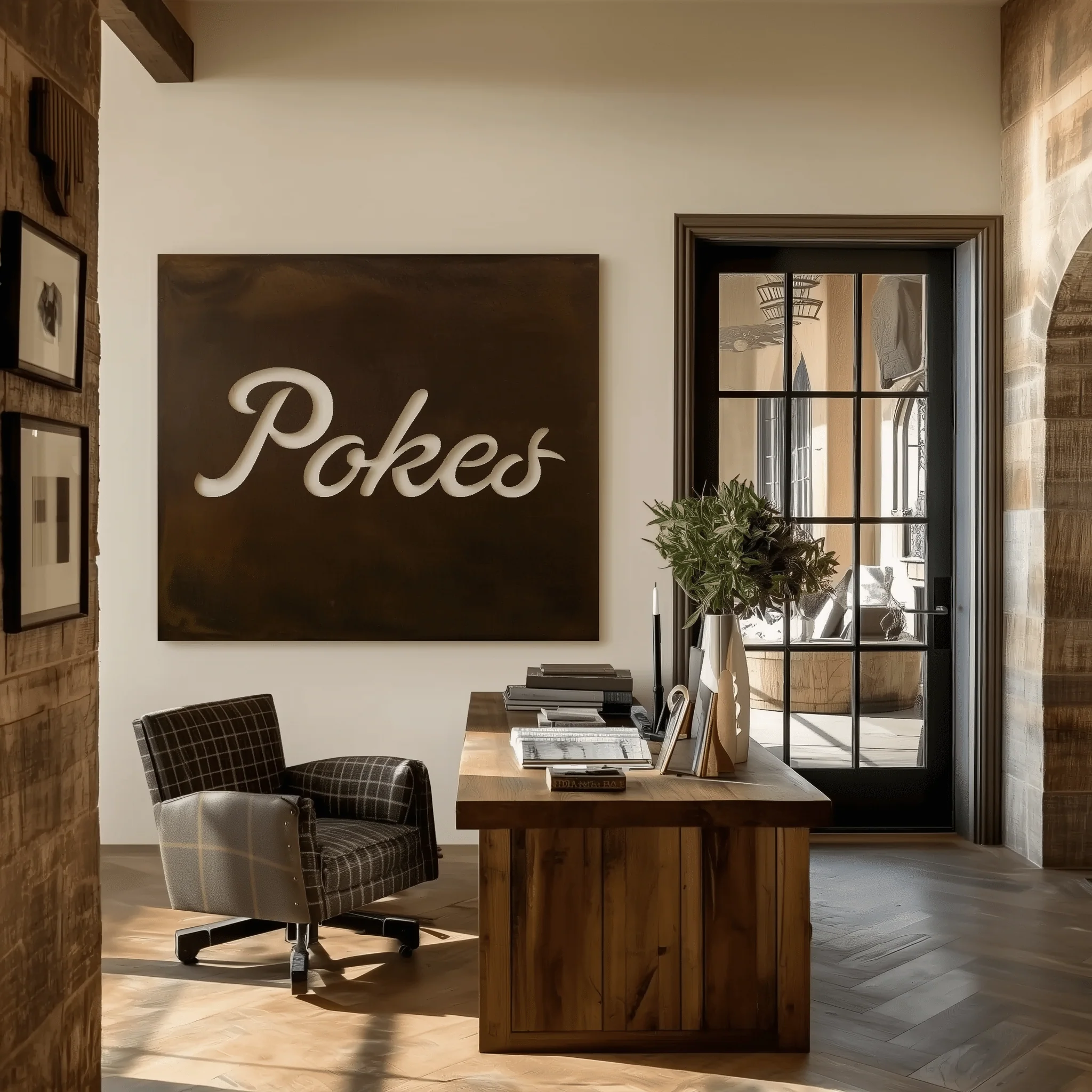 The Pokes - Metal Wall Art - Square - Umber - Image 2