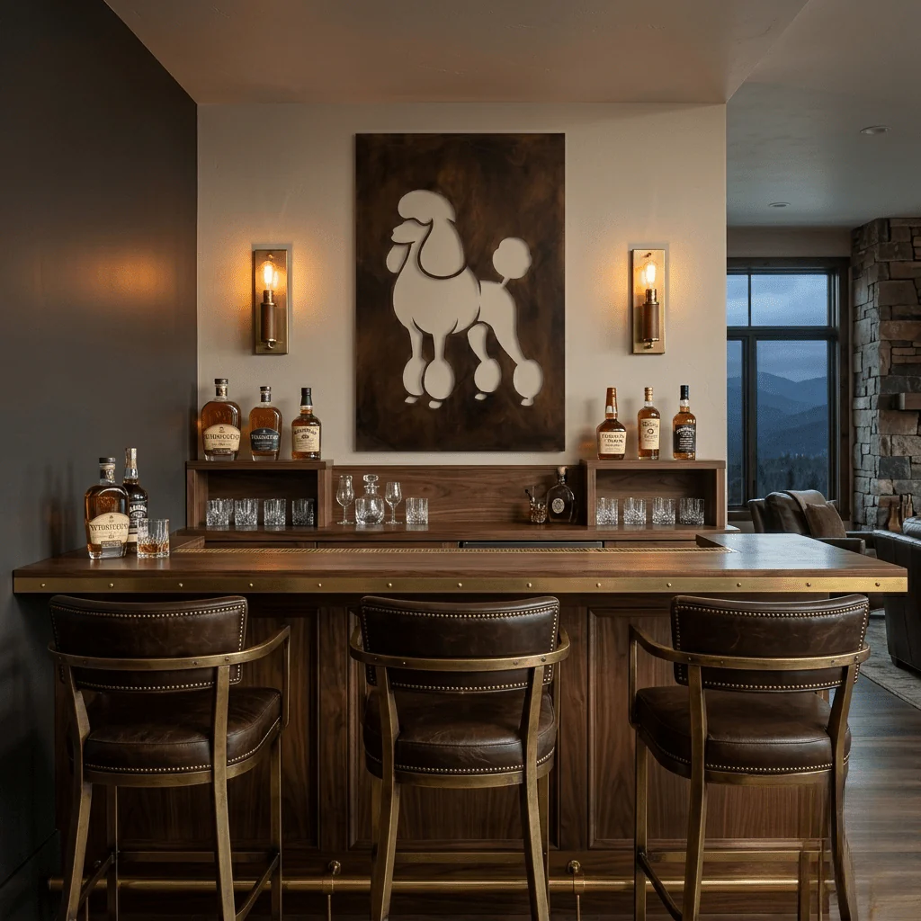 The Poodle - Metal Wall Art - Umber