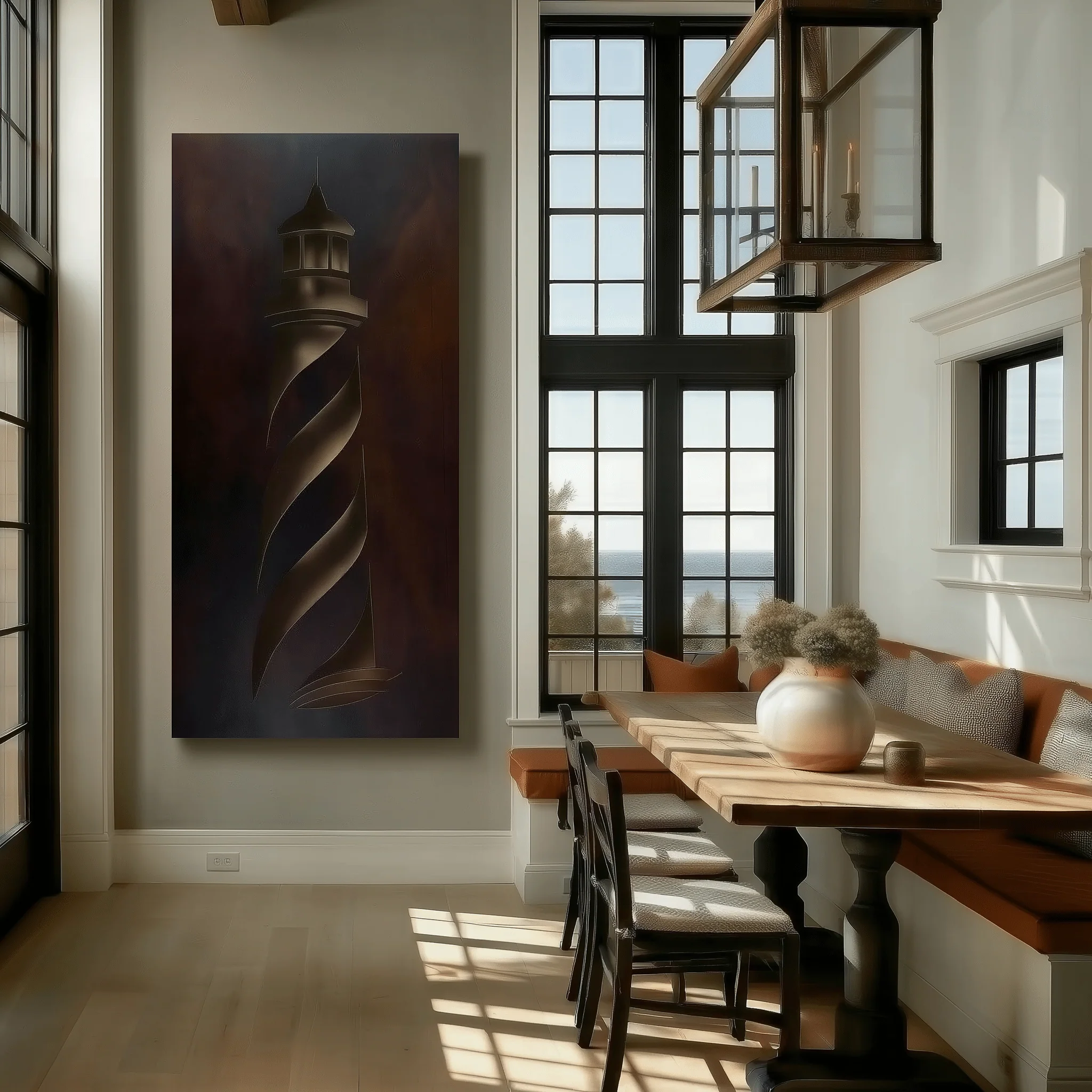 The Rhode Island Lighthouse - Metal Wall Art - Umber