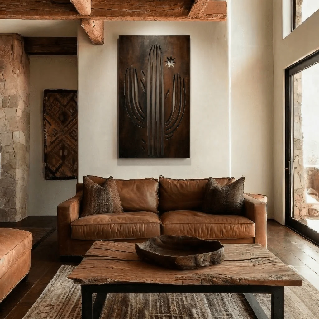 The Saguaro Cactus - Metal Wall Art - Umber
