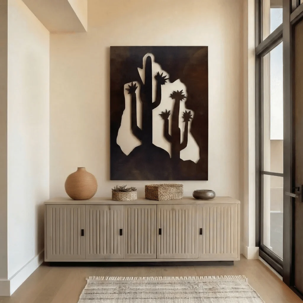 The San Pedro Cactus - Metal Wall Art - Umber