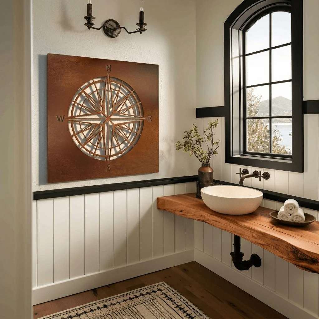 The Compass - Metal Wall Art - Oxide - Image 3
