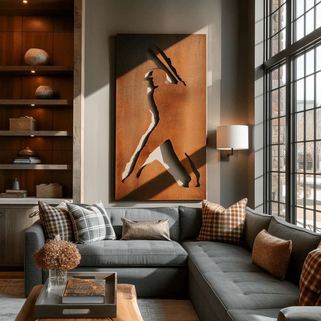 The Slugger - Metal Wall Art - Oxide