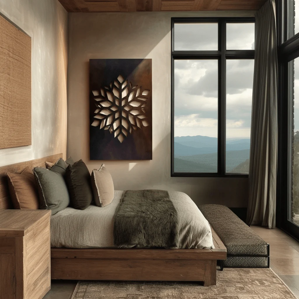 The Snowflake - Metal Wall Art - Umber
