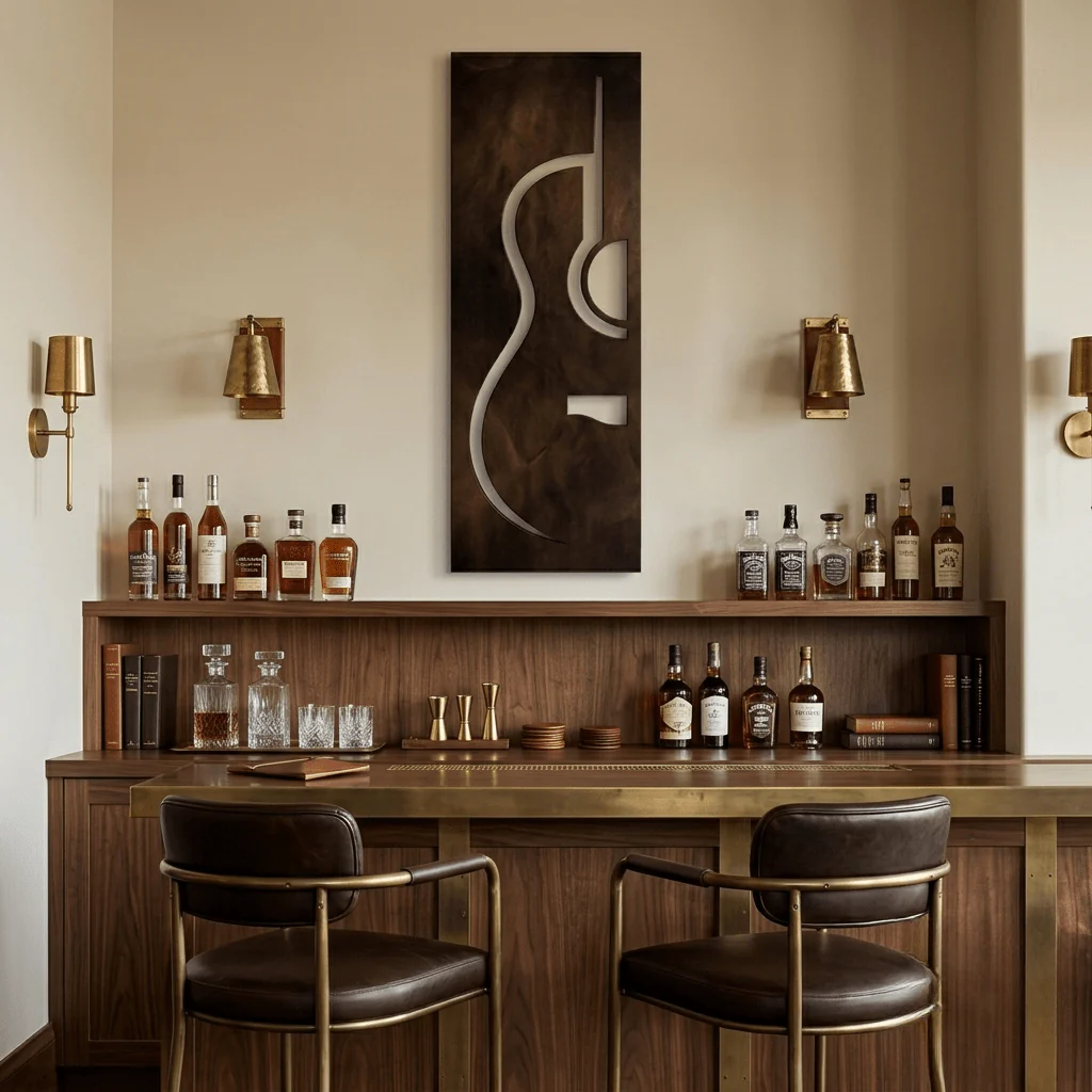 The Strum - Metal Wall Art - Umber