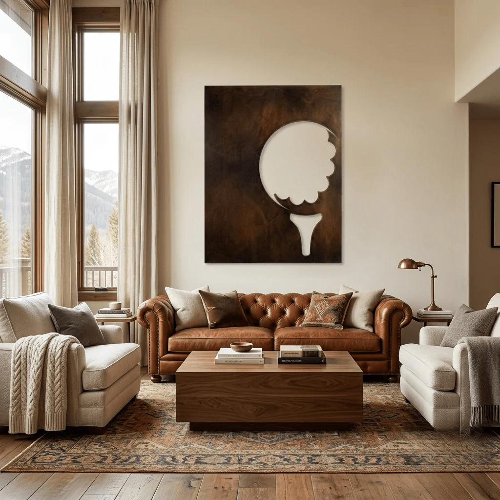 The Tee Up - Metal Wall Art - Umber