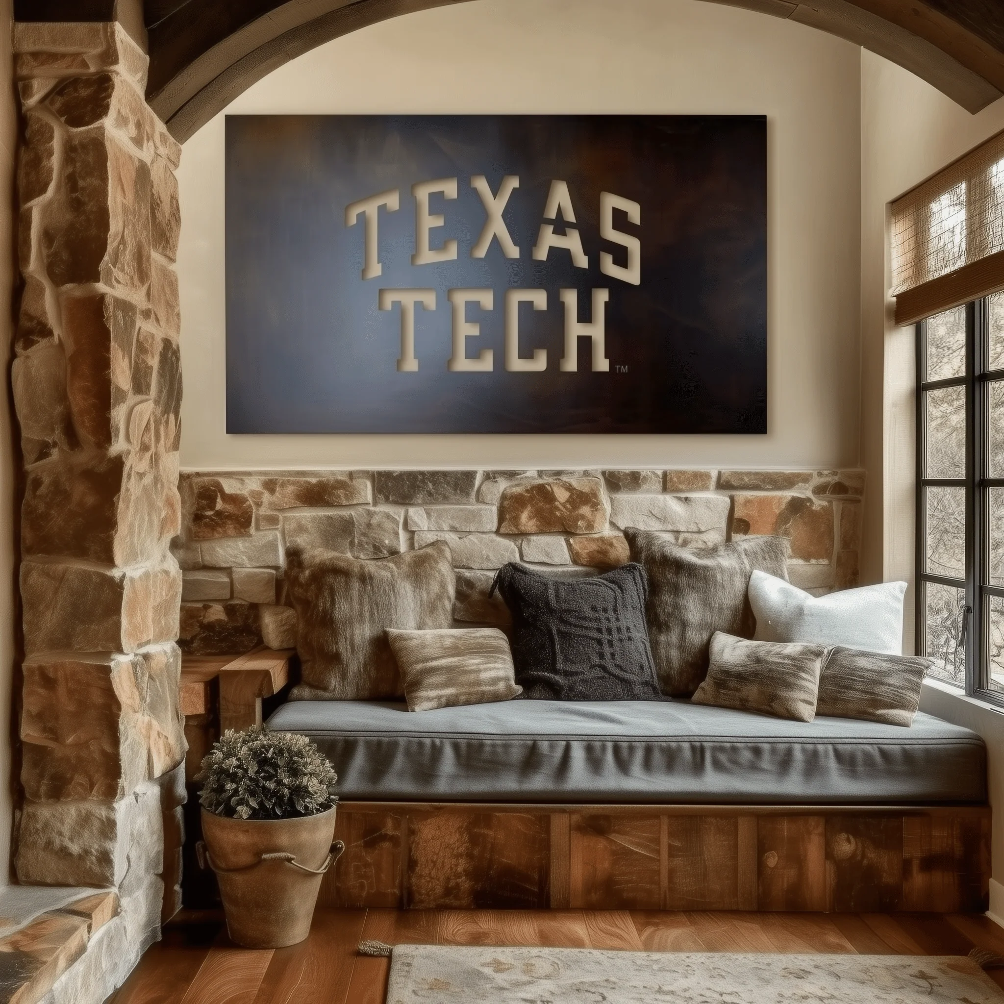 The Texas Tech - Metal Wall Art- Landscape - Umber - Image 2