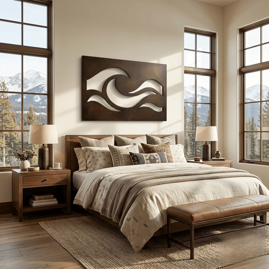 The Tidal Line - Metal Wall Art - Umber - Image 3