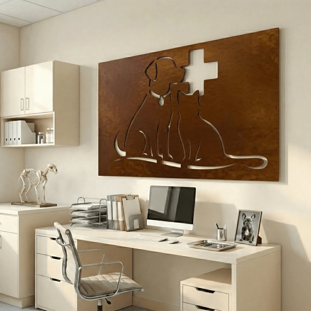The Vet Clinic - Metal Wall Art - Oxide