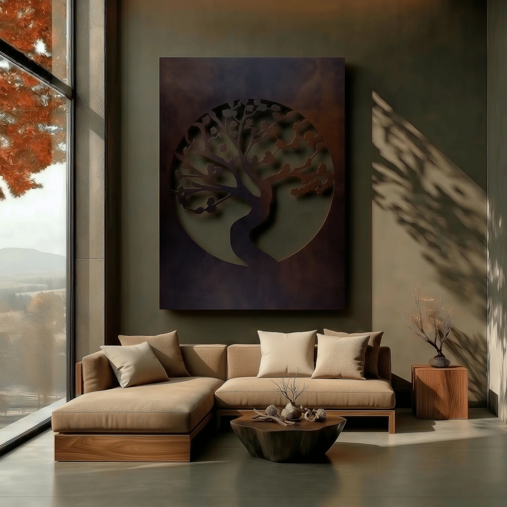 The Virginia Dogwood Tree - Metal Wall Art - Umber