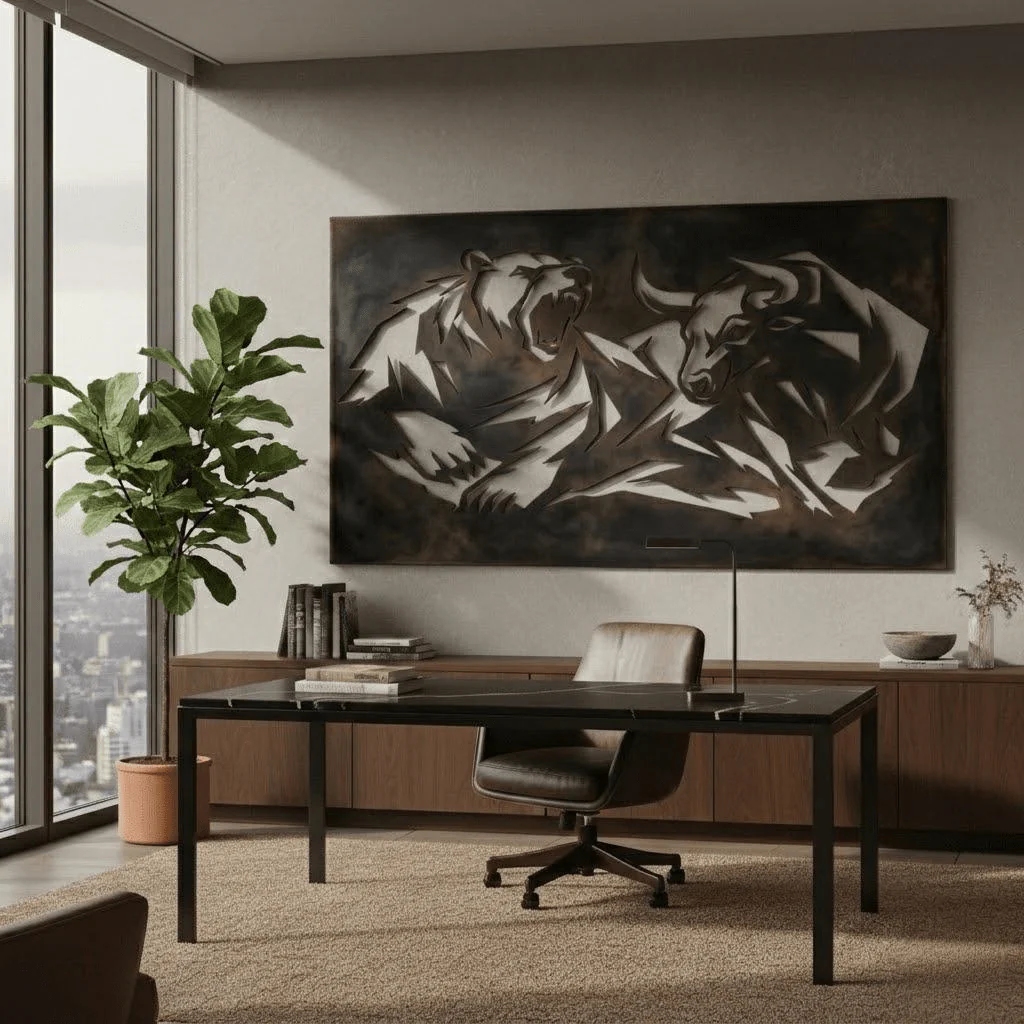The Volatile Market - Metal Wall Art - Umber