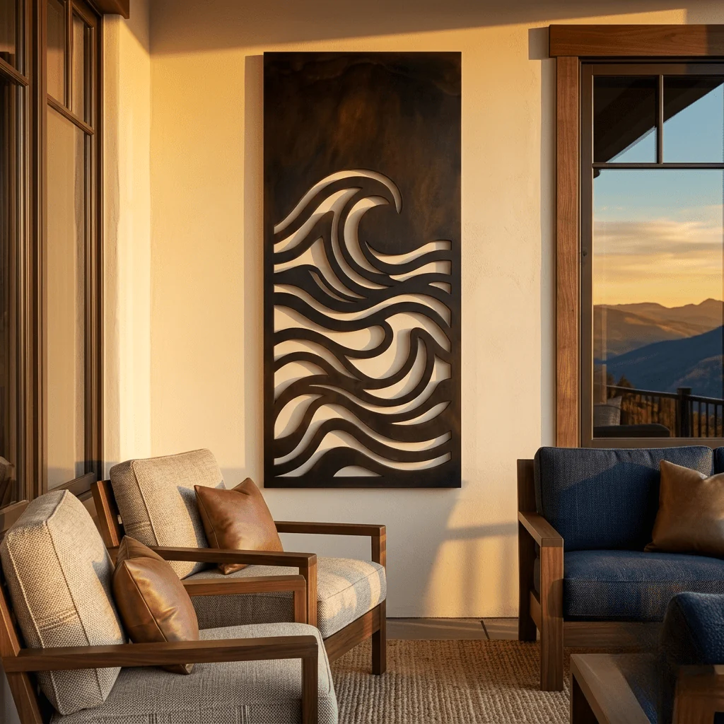 The Wave - Metal Wall Art - Umber - Image 3