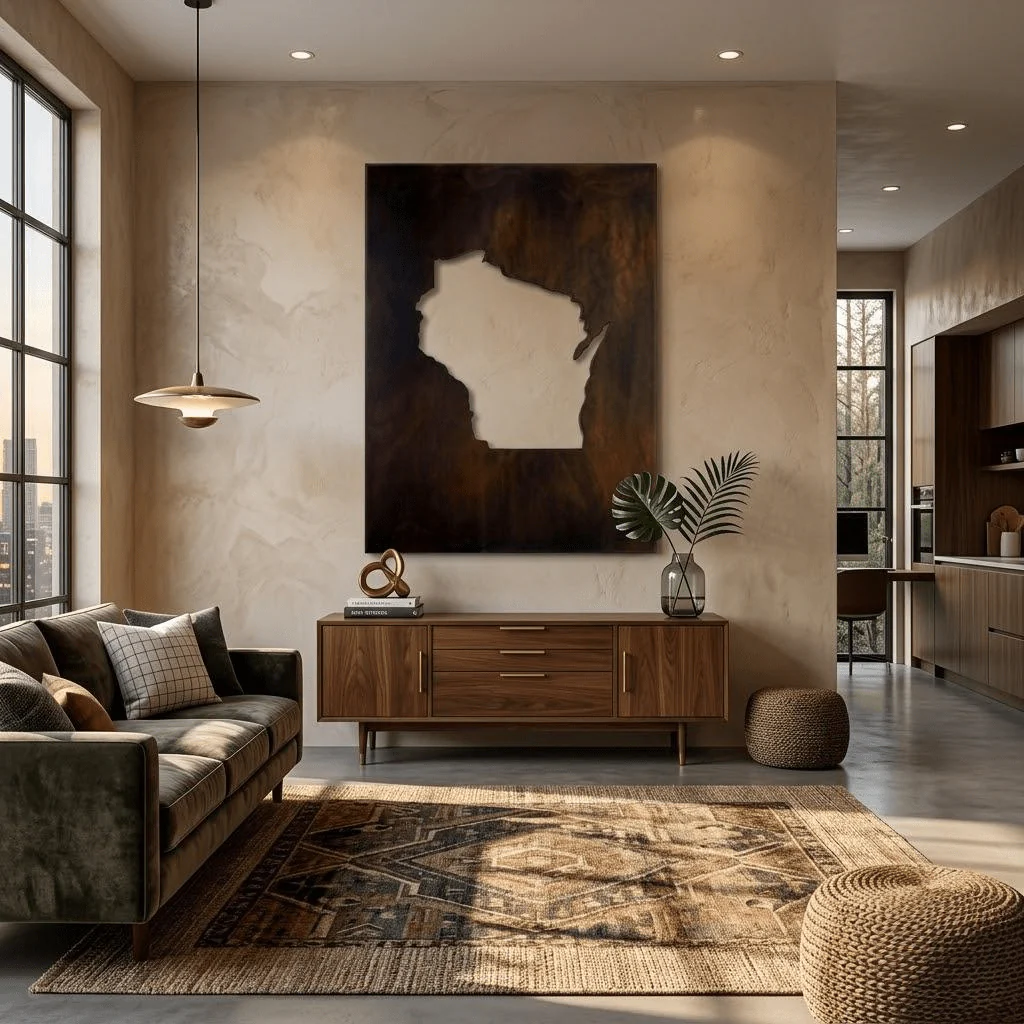 The Wisconsin - Metal Wall Art - Umber