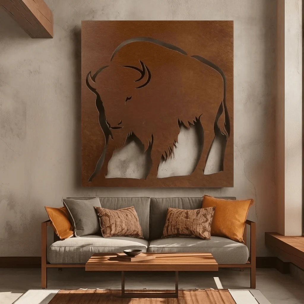 The Wyoming Bison - Metal Wall Art - Oxide