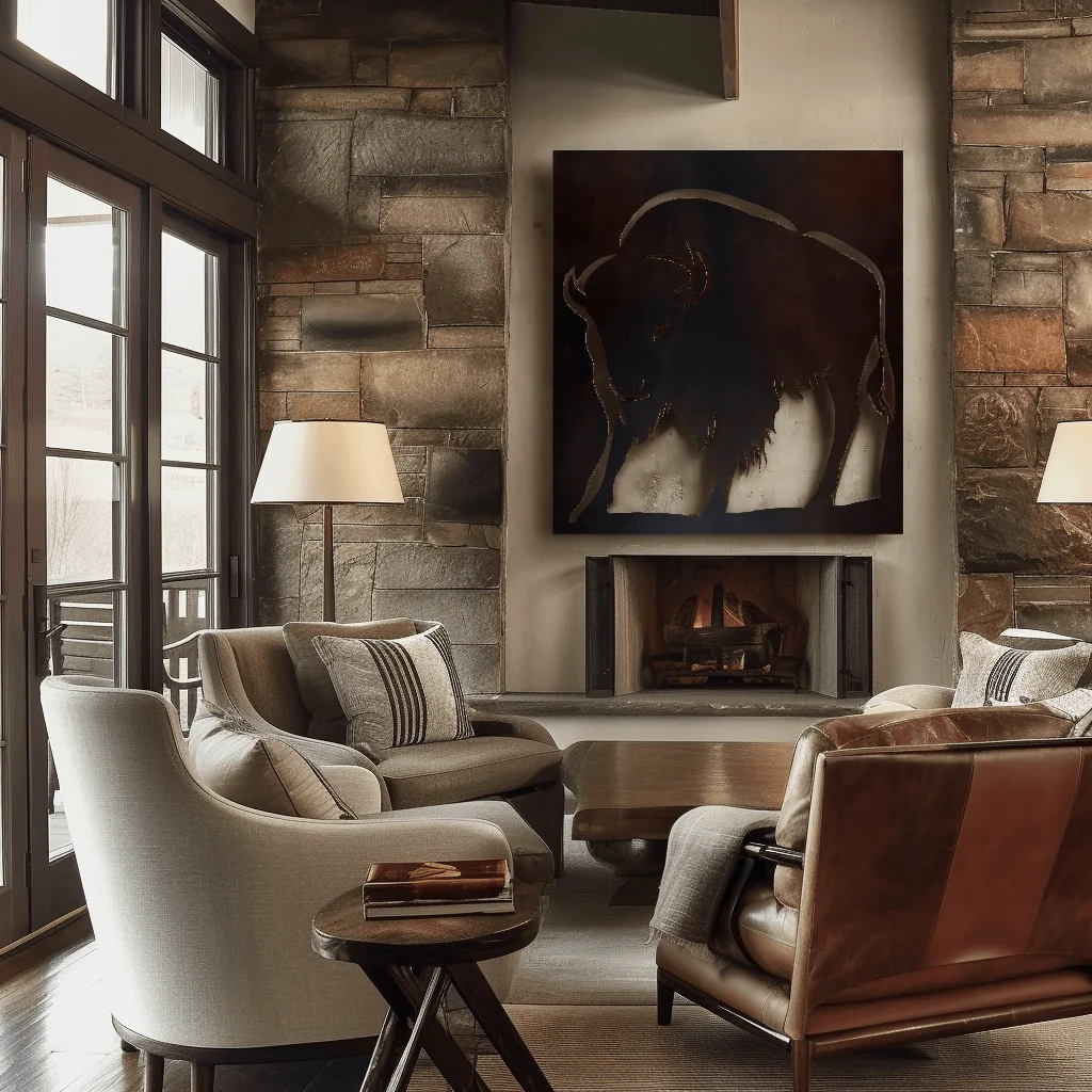 The Wyoming Bison - Metal Wall Art - Umber